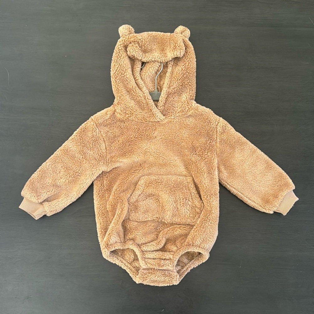 Teddy bear fleece onesie